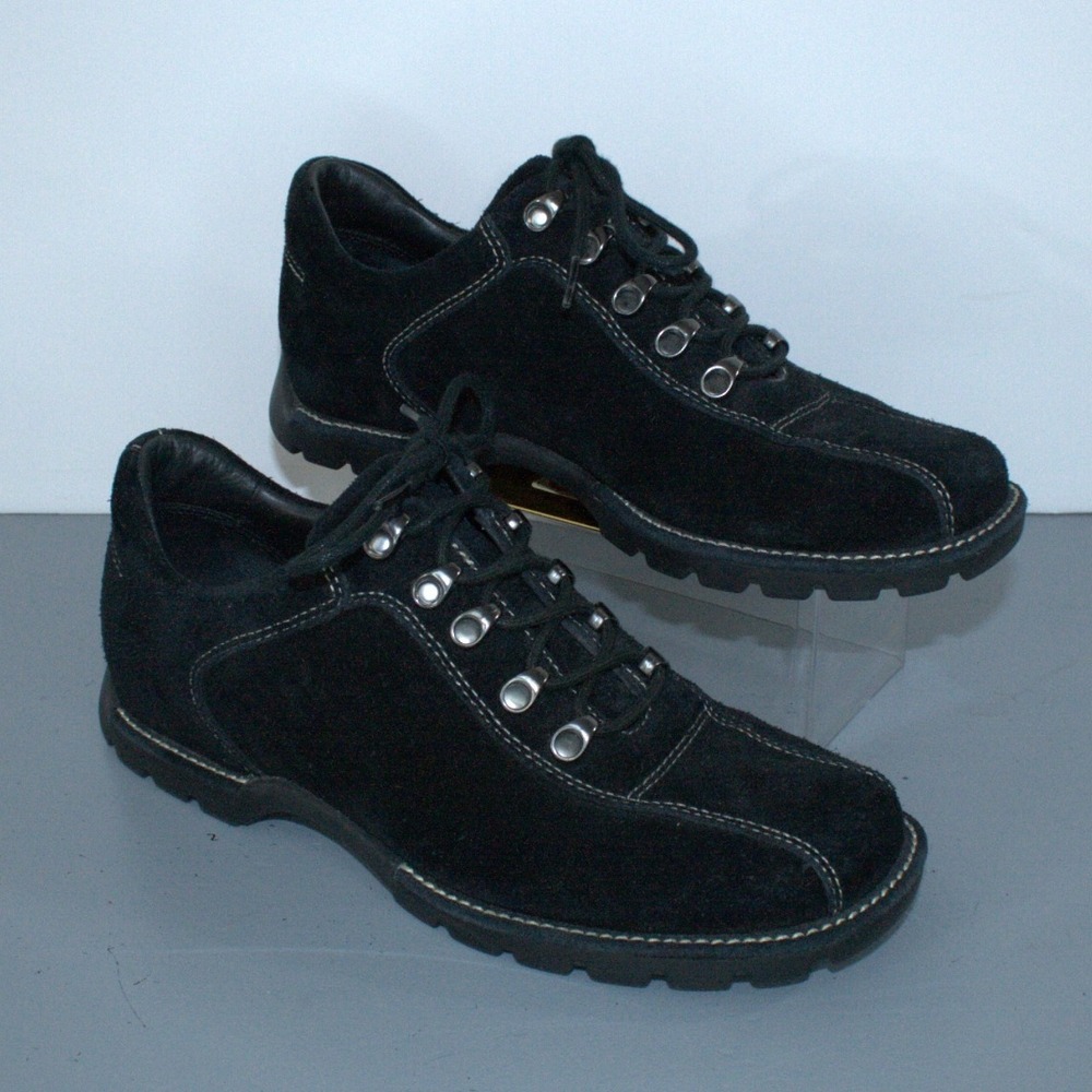 Cole Haan Country Women Size 7.5 B Black Suede Lace Up Oxford Shoes
